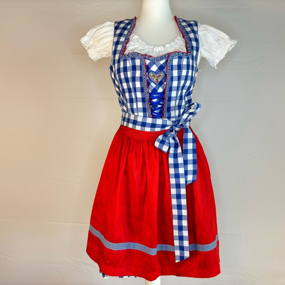 Authentic German Dirndl USA Colors ~ Size 10 US Country Line Oktoberfest